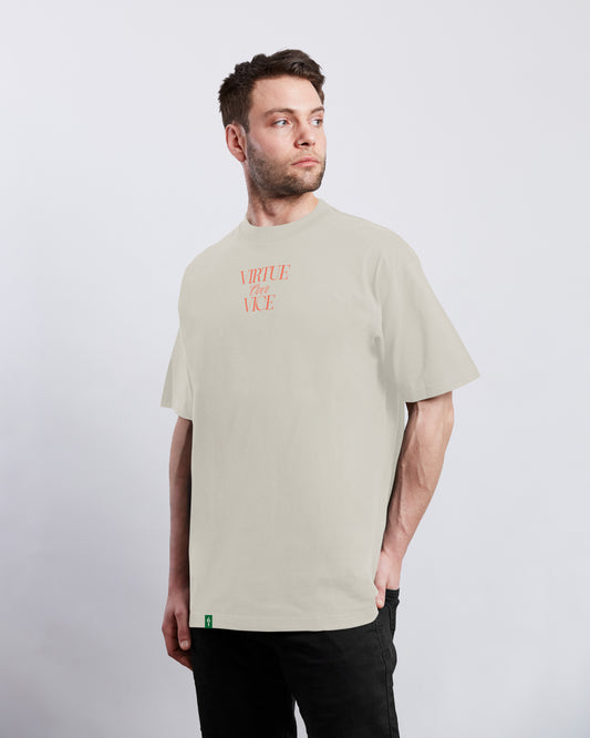 Virtue Over Vice (BONE) Oversized Tee – Choose Your Path.